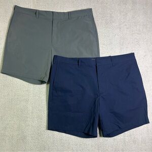 Lot of 2 J.Crew Chino Shorts Mens 36X7 Navy Blue & Gray Golf Performance Stretch